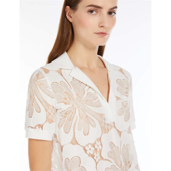 Max Mara Studio Romeo Polo Lace Skjorte, Hvid